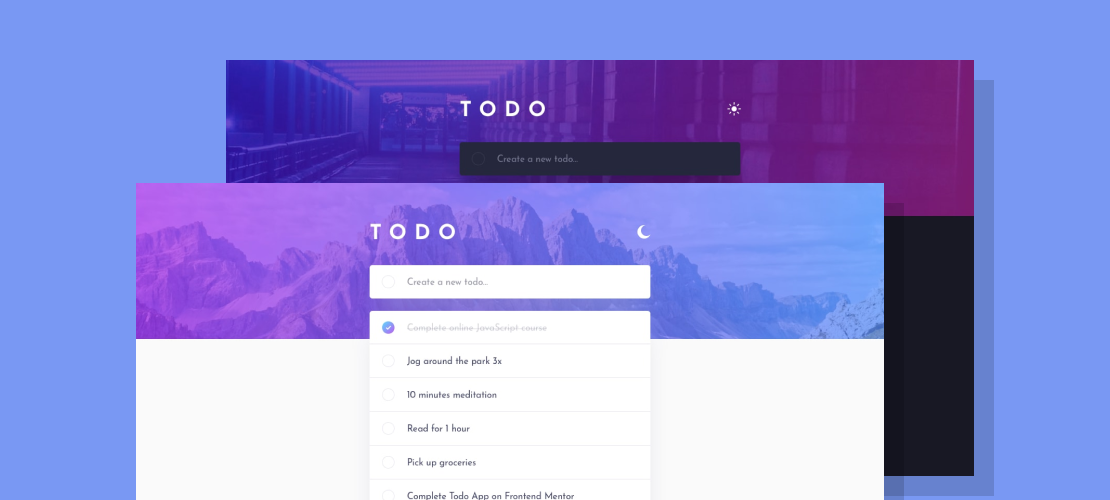 Todo application landing page